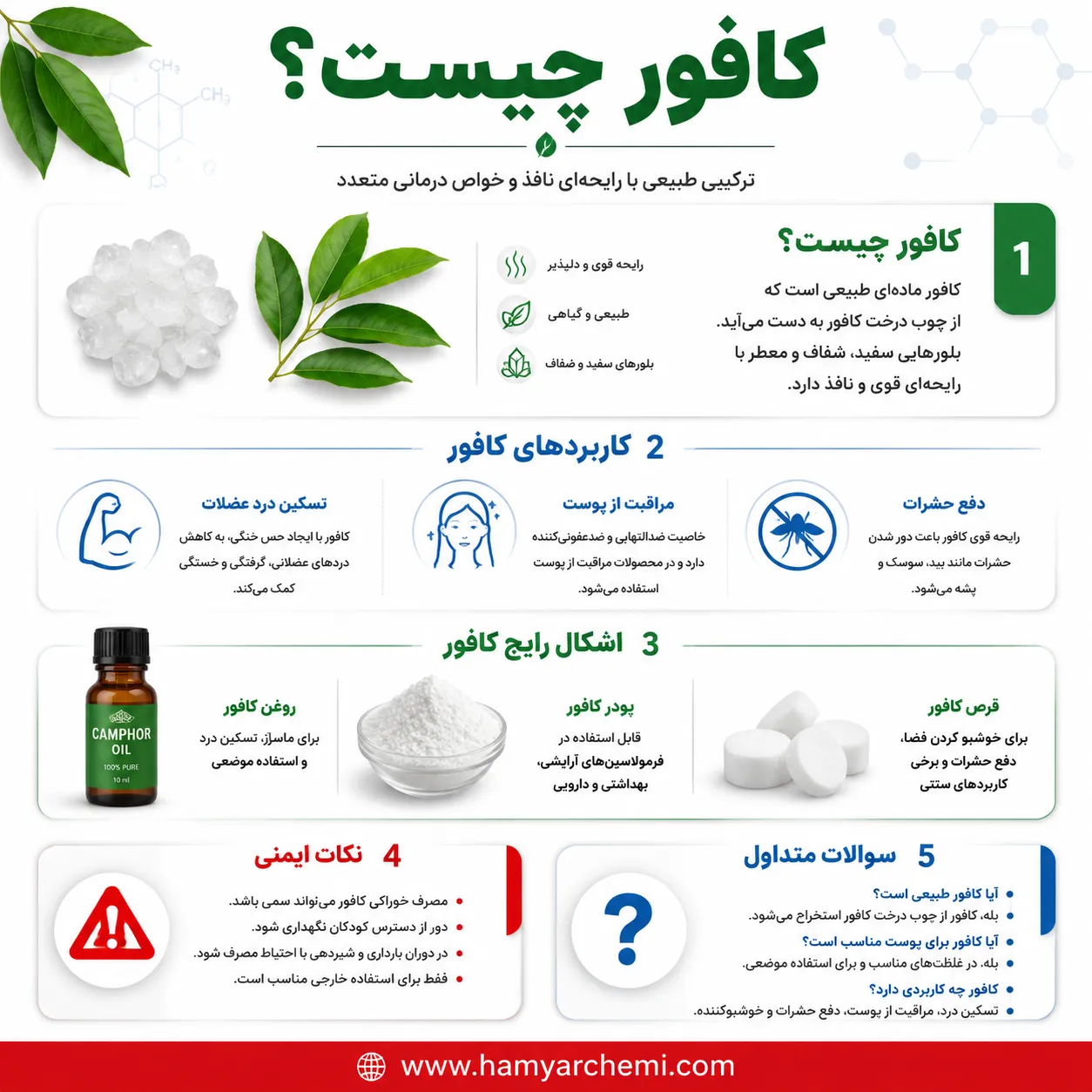 کاربردهای کافور در پمادهای موضعی و دفع حشرات