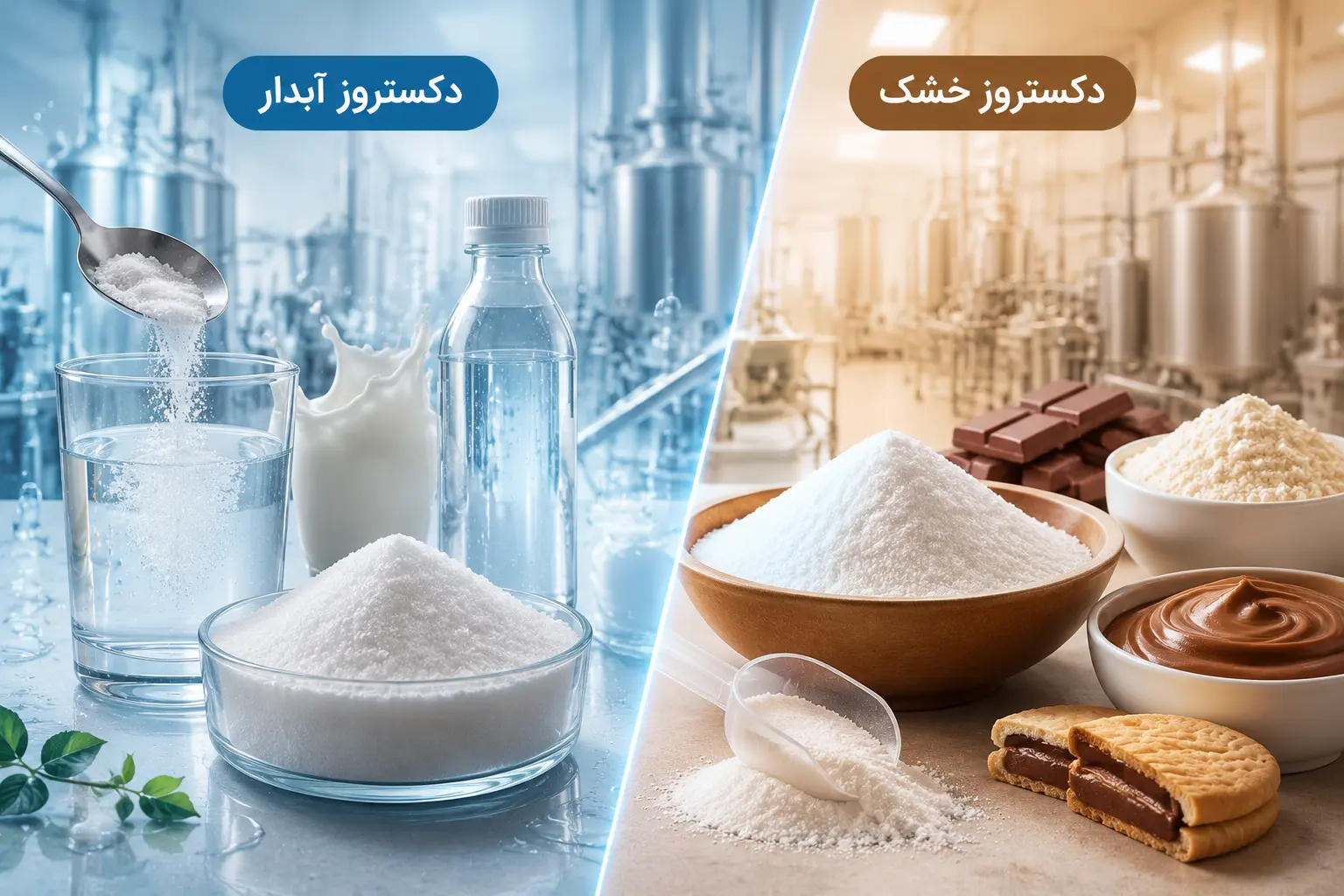 Dry dextrose and juicy dextrose corn sugar