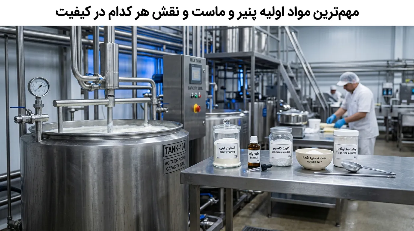 مواد اولیه پنیر و ماست چیست؟ معرفی مهم‌ترین ترکیبات و نقش آن‌ها در کیفیت