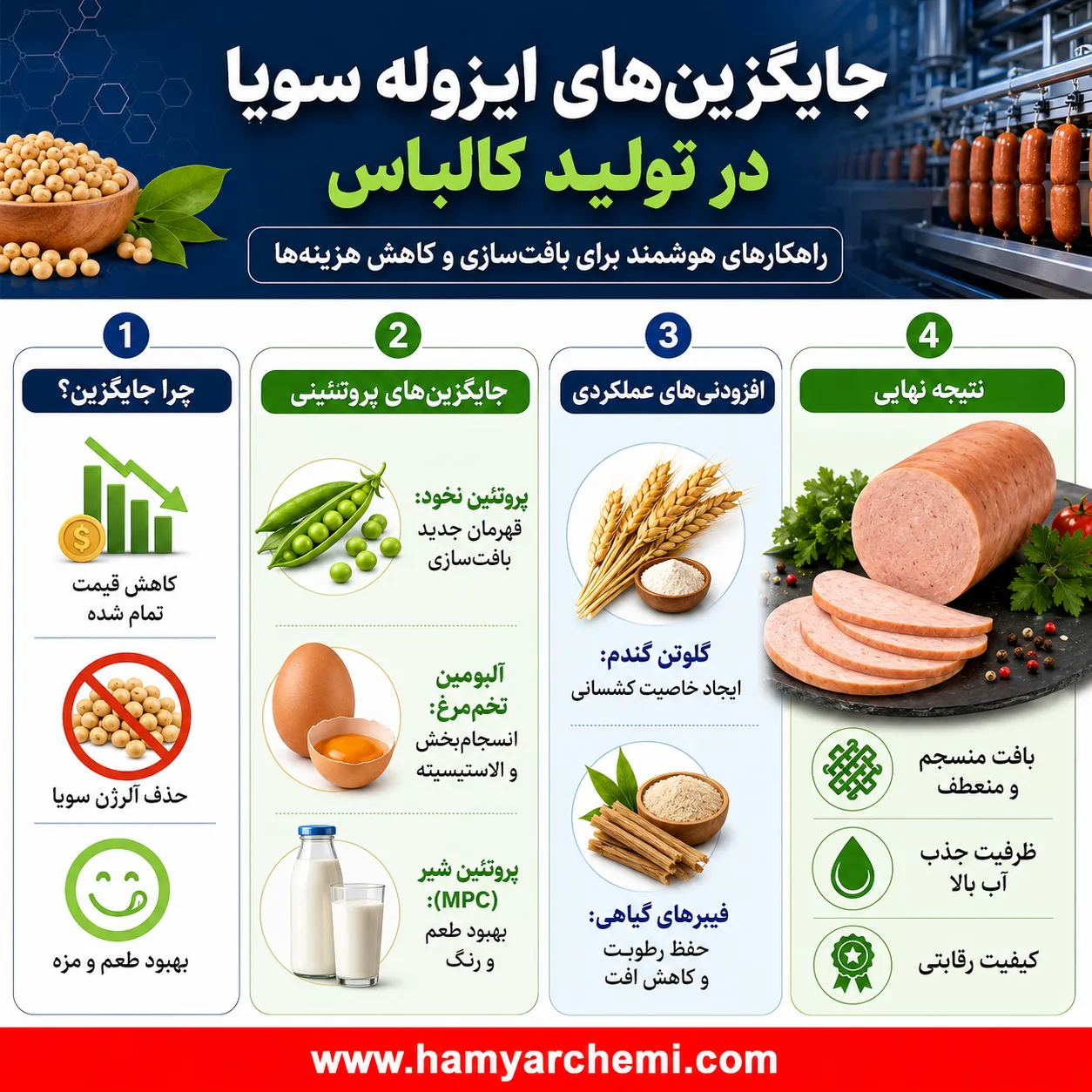 بهترین جایگزین‌های ایزوله سویا در کالباس چیست؟ معرفی ۵ جایگزین با کیفیت و اقتصادی