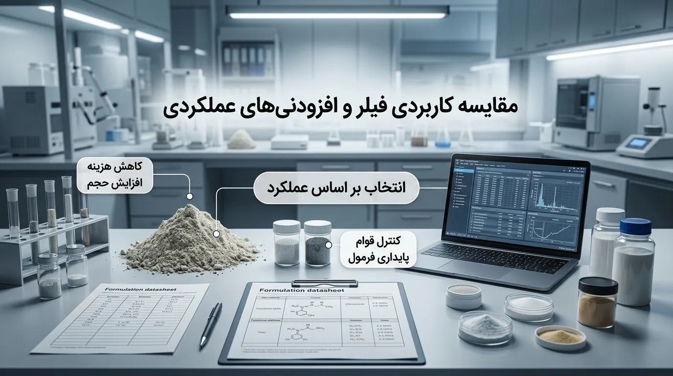 مواد پرکننده در فرمولاسیون چه تفاوتی با پایدارکننده و غلیظ‌کننده دارند؛ راهنمای انتخاب درست