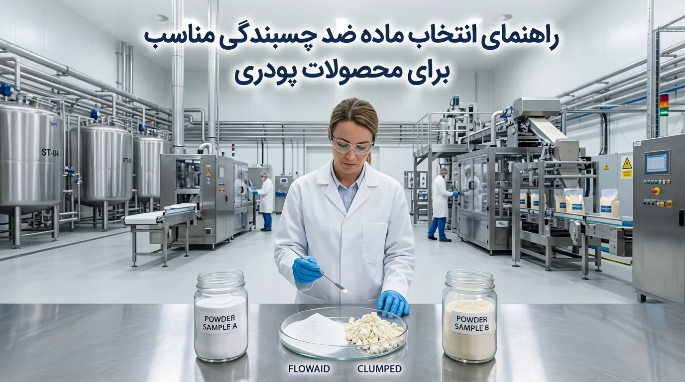 بررسی بهترین مواد ضد چسبندگی برای پودرهای غذایی، دارویی و شیمیایی + راهنمای انتخاب ماده