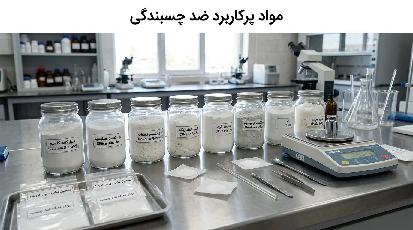 بررسی بهترین مواد ضد چسبندگی برای پودرهای غذایی، دارویی و شیمیایی + راهنمای انتخاب ماده 13 بررسی بهترین مواد ضد چسبندگی برای پودرهای غذایی، دارویی و شیمیایی + راهنمای انتخاب ماده