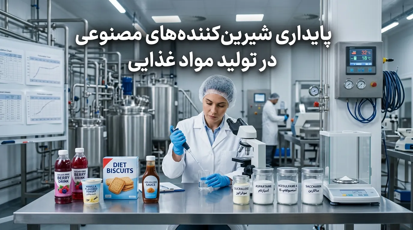بررسی پایداری شیرین‌کننده‌های مصنوعی در فرآیندهای تولید مواد غذایی و تاثیر آن‌ها بر طعم، بافت و ماندگاری