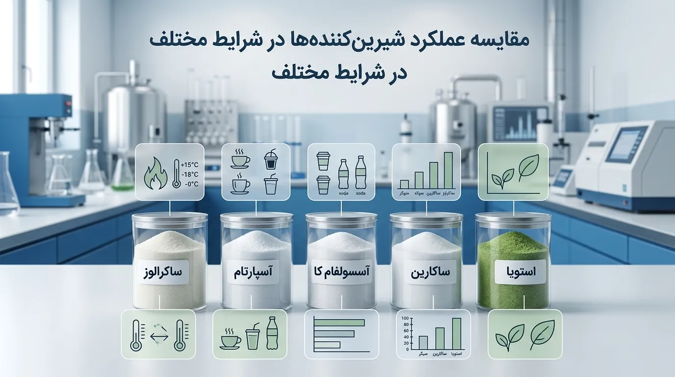 بررسی پایداری شیرین‌کننده‌های مصنوعی در فرآیندهای تولید مواد غذایی و تاثیر آن‌ها بر طعم، بافت و ماندگاری