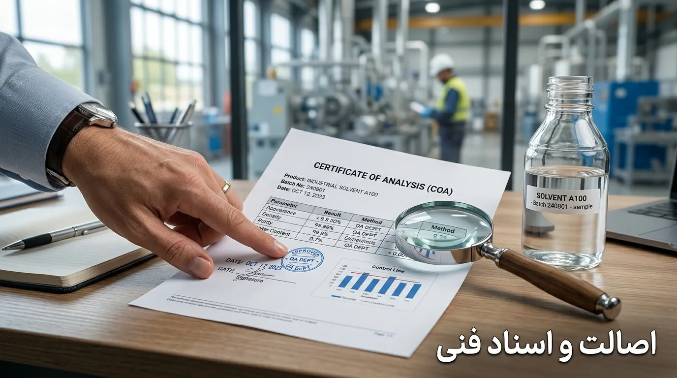 نکات فنی خرید حلال‌های شیمیایی صنعتی؛ از بررسی برگه آنالیز تا شرایط انبارداری