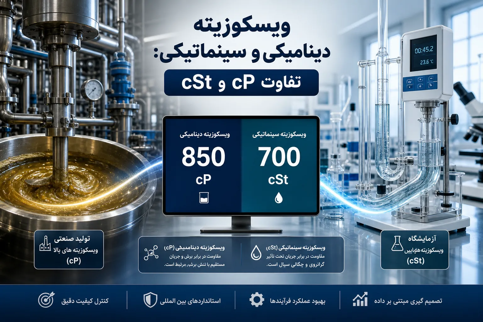 فرق ویسکوزیته دینامیکی و سینماتیکی چیست؟ کاربرد ،انتخاب درست