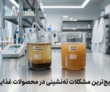 راهنمای جامع حل مشکل ته‌نشینی در صنایع غذایی؛ از عیب‌یابی فرمولاسیون تا پایداری بافت