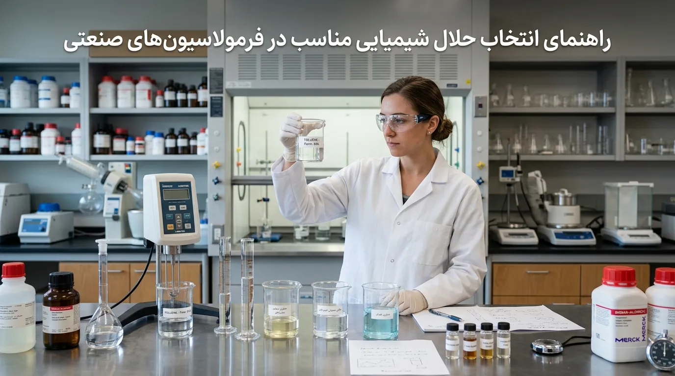 راهنمای کاربردی انتخاب حلال شیمیایی در فرمولاسیون‌های صنعتی بر اساس سرعت تبخیر و قدرت حل‌کنندگی