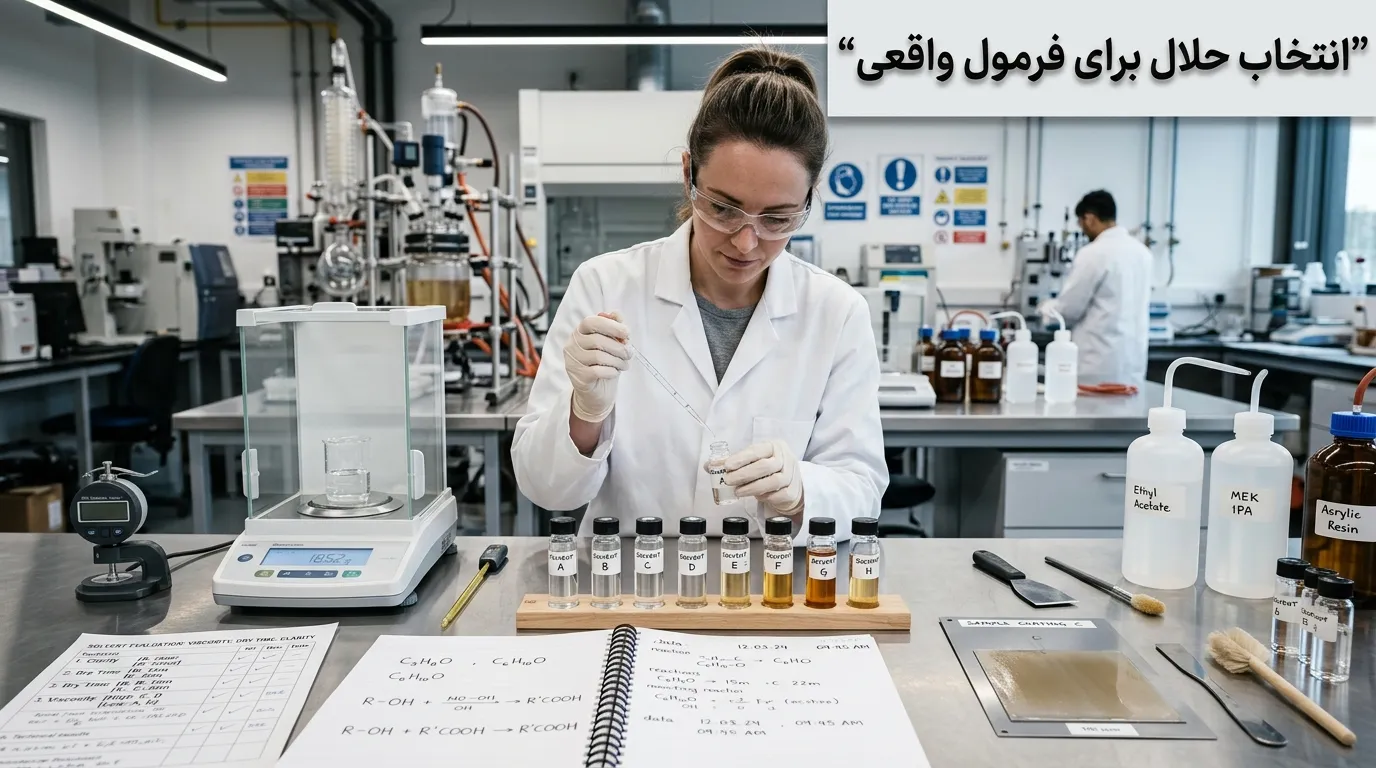 راهنمای کاربردی انتخاب حلال شیمیایی در فرمولاسیونهای صنعتی بر اساس سرعت تبخیر و قدرت حلکنندگی 18 راهنمای انتخاب حلال شیمیایی مناسب در فرمولاسیونهای صنعتی