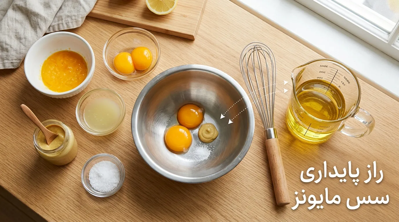 علل شل شدن سس مایونز و راهکارهای عملی برای احیای بافت و تبدیل به یک سس سفت 6 علل شل شدن سس مایونز و راهکارهای عملی برای احیای بافت و تبدیل به یک سس سفت