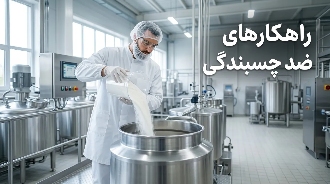 بررسی علت کلوخه شدن مواد، چسبیدن به تجهیزات و راهکارهای کنترل آن