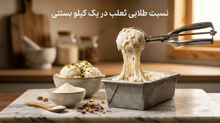 برای یک کیلو بستنی چقدر ثعلب لازم است؟ + راهنمای دقیق