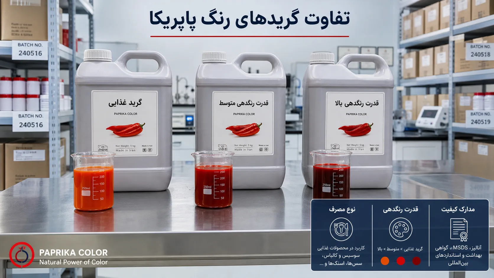 راهنمای خرید رنگ پاپریکا | راهنمای تخصصی بررسی کیفیت و اصالت + نکات عملی