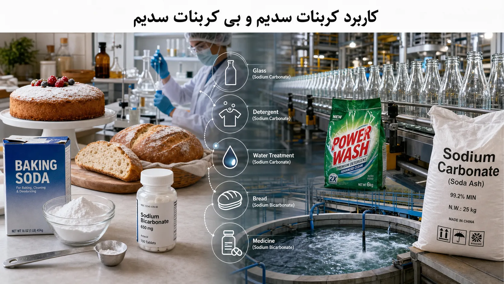 تفاوت کربنات سدیم و بی کربنات سدیم | کاربردها، موارد مصرف