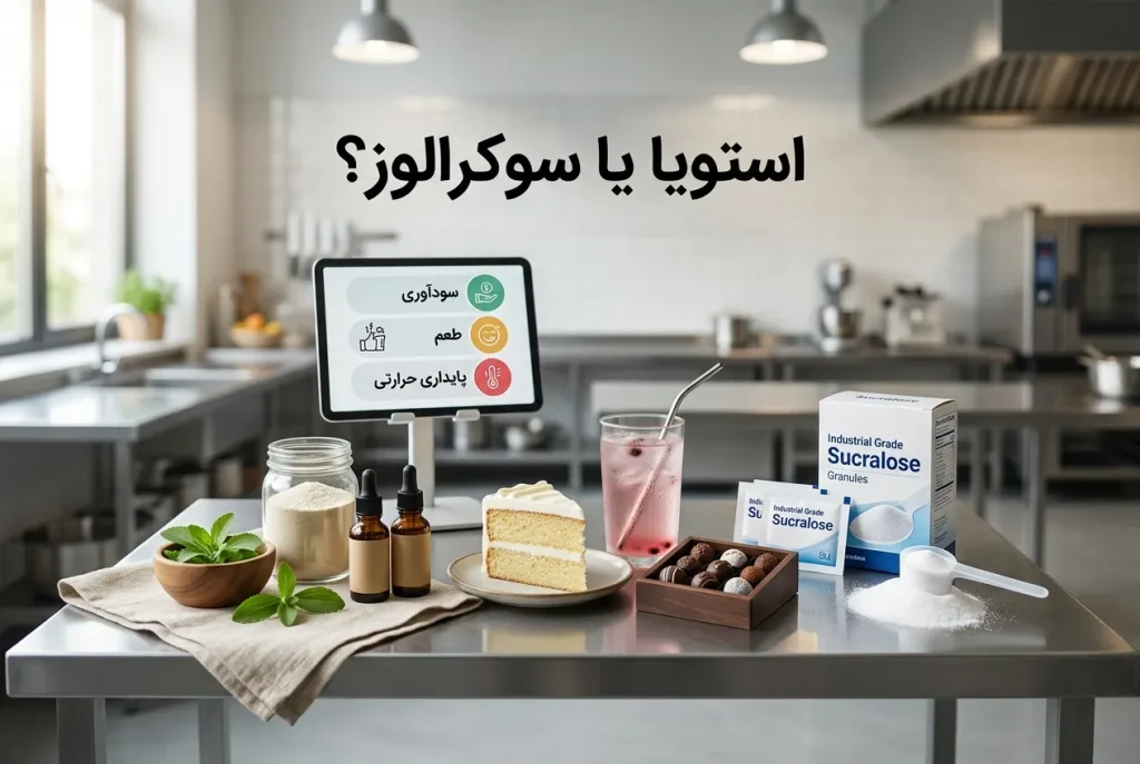 استویا یا سوکرالوز؟ کدام شیرین‌کننده برای تولیدات بدون قند کارگاه شما سودآورتر است؟