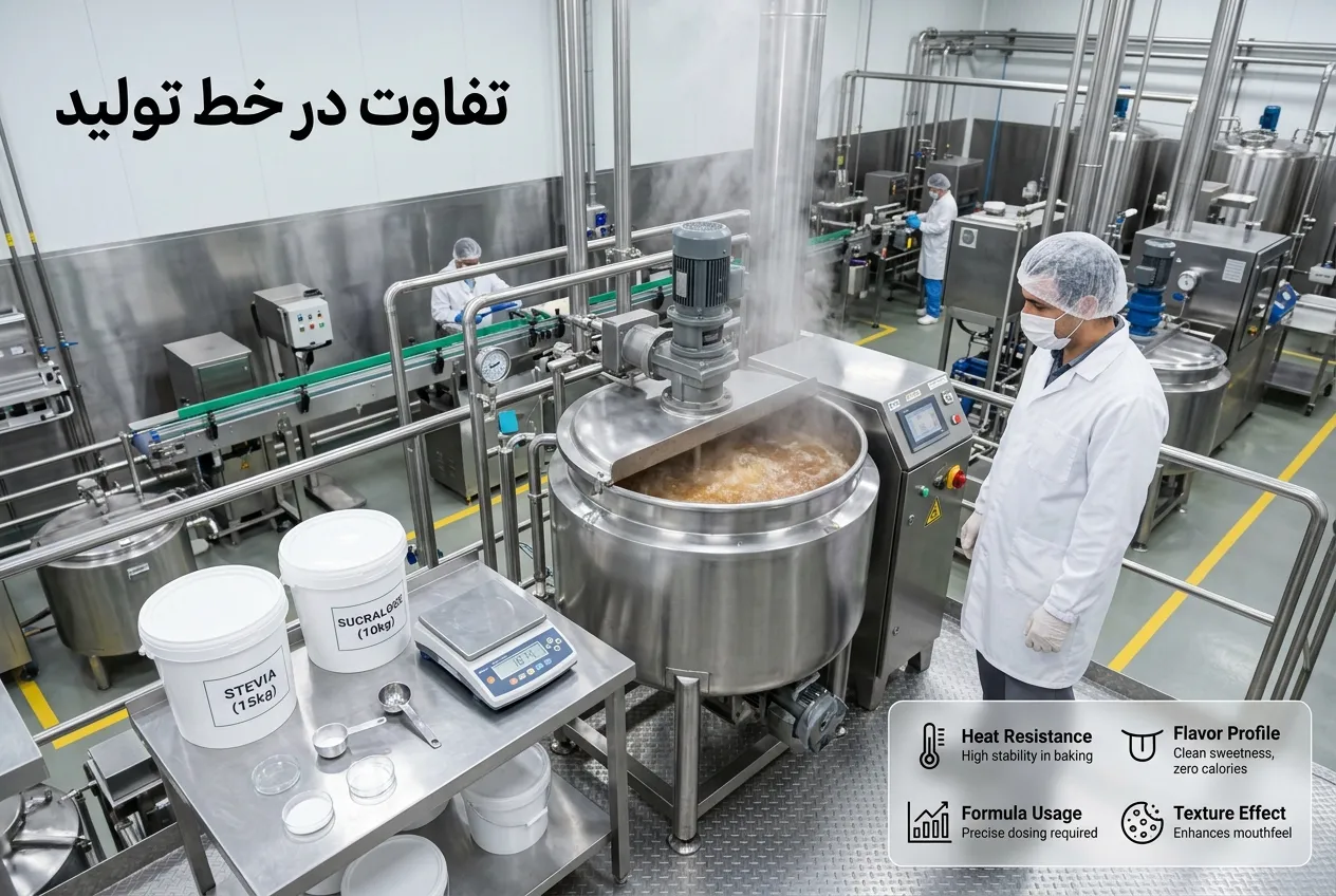 استویا یا سوکرالوز؟ کدام شیرین‌کننده برای تولیدات بدون قند کارگاه شما سودآورتر است؟