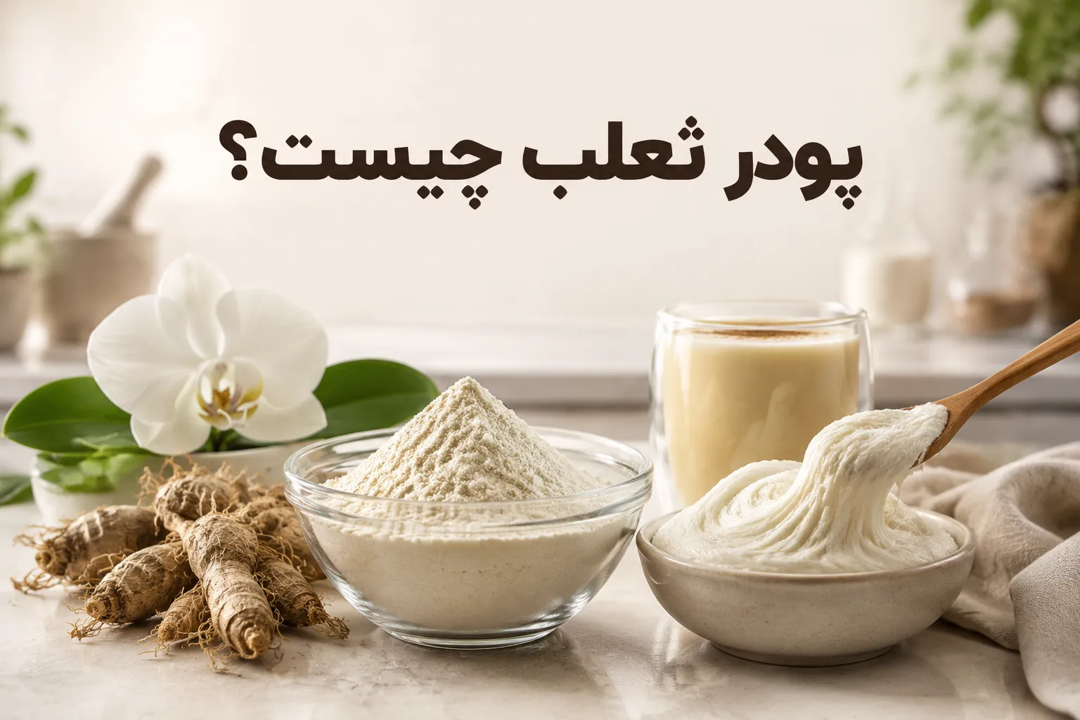 پودر ثعلب چیست؟ راهنمای جامع شناخت گیاه، کاربرد در بستنی‌سازی، انواع تجاری، خواص و مضرات آن