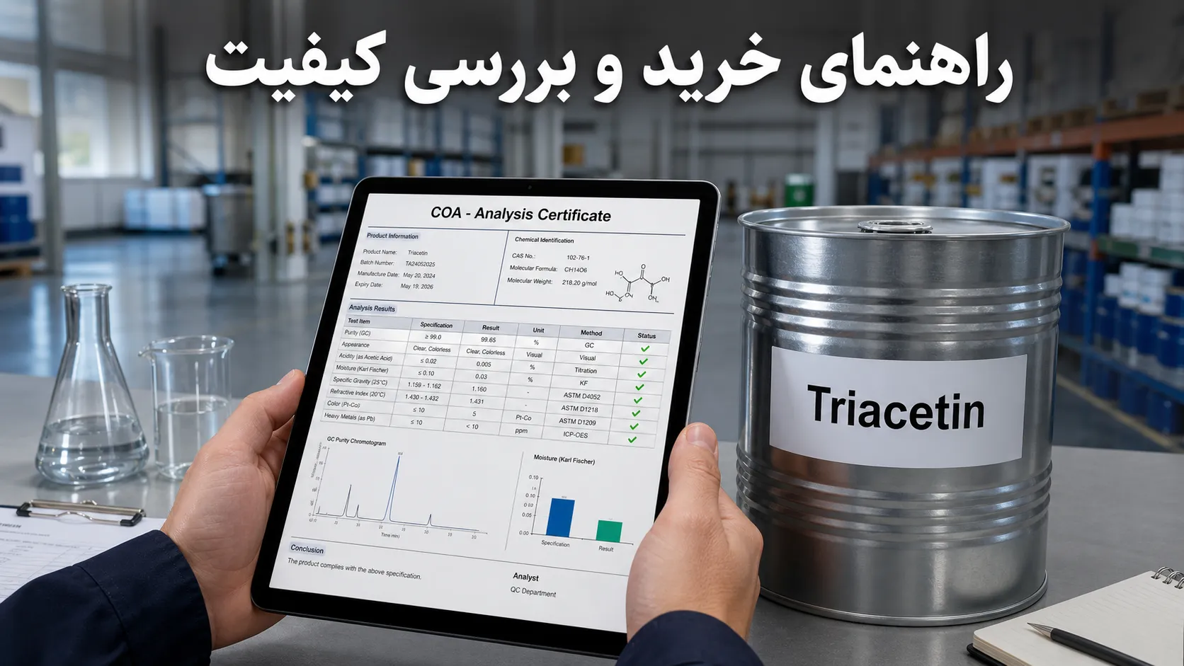 تری استین چیست؟ بررسی کامل مشخصات، کاربردها و گریدهای گلیسرول تری استات