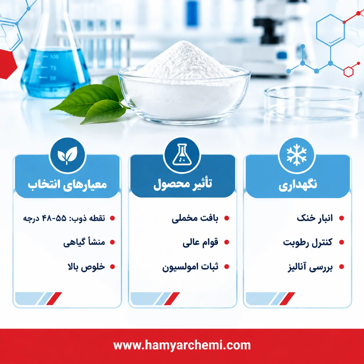در انتخاب ستیل پالمیتات برای محصولات آرایشی و بهداشتی به چه معیارهایی باید دقت کنیم؟ 4 در انتخاب ستیل پالمیتات برای محصولات آرایشی و بهداشتی به چه معیارهایی باید دقت کنیم؟